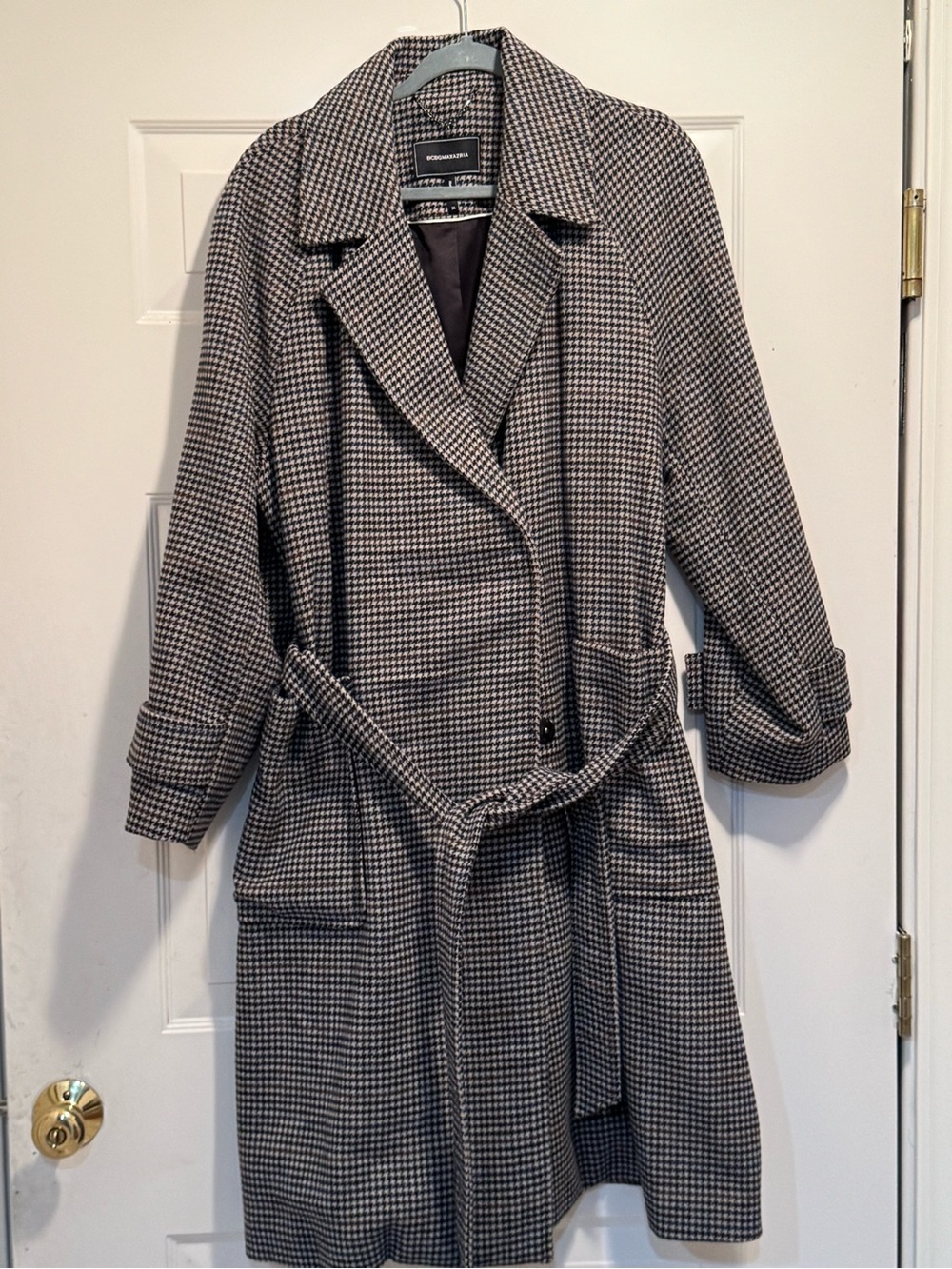 BCBGMaxAzria Black and White Houndstooth Coat
